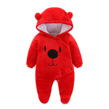 Baby vinterjakke med hette, enkel å bruke jumpsuit for nyfødte, unik design med fotball og maskinvaskbar flanell, elliptisk skrittdesign for