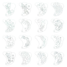 Pochoirs de dessin multi-design pour artistes-D49