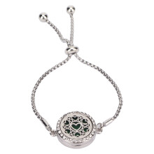 Elegant aromaterapiarmbånd, justerbar kæde i rustfrit stål til kvinder, vaskbare genanvendelige refill-puder, ideel gave med udsøgt håndværk.