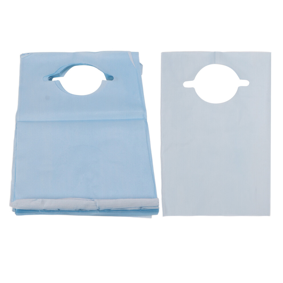 Disposable Adult Meal Bibs Waterproof PE Film, Eco Friendly Single Use Protective Covers With Crumb Catcher For Dining Restaurants Catering Nursing