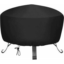 Fire Pit Cover, Round Waterproof UV Resistant Oxford Fabric with Inner Silver Coating, Heavy Duty Dust Proof Wind Resistance for Patio - Dia.85 X 40cm