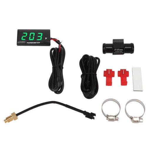 Motorrad Digital-Wassertemperaturmesser 32–248F, 12V, Grün 1