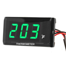 Motorcycle Water Temp Gauge DC 12V LCD Green 57x29mm with 18mm Sensor