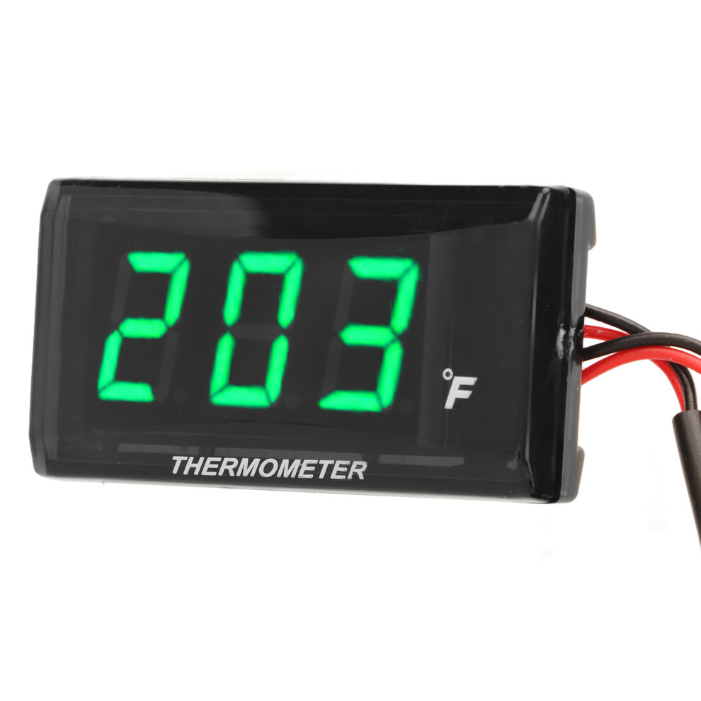 Motorcycle Water Temp Gauge Dc 12V Lcd 57X29mm With 18Mm Sensor Green 4671380911475