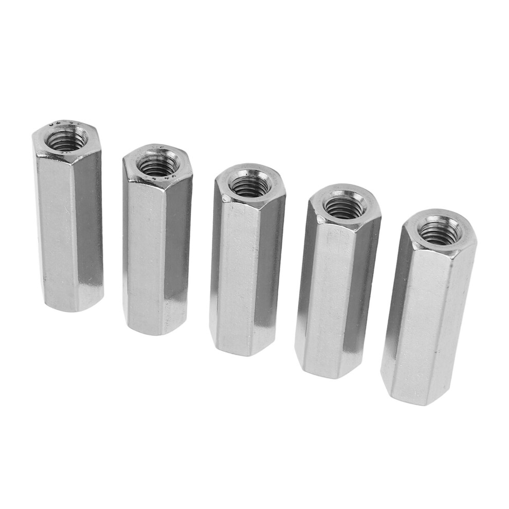 5 Pcs M10x1.5 L55mm Stainless Steel Hex Coupling Nuts For Bolts & Studs 7601371981900