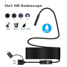 3-in-1 HD Aluminium Endoscope Camera for Android & Windows, 7mm