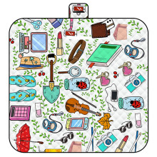 Extra Large Family Portable Picnic Blankets, Foldable Waterproof Sandproof, with Tote, for Camping Beach Travel Hiking Grass(Color 24,150 * 200cm)