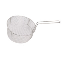 Gourmet-Kochfreude: Rostfreier Pommes-Frites-Korb aus Edelstahl für vielseitige Kochabenteuer; der lange Griff sorgt für sicheren Halt.