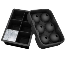 Multifunktionelle isterningbakker til cocktails, pladsbesparende silikone isterningforme med langsomt smeltende stor kugleformet isterning, perfekt