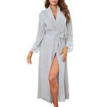 Accappatoi assorbenti da donna, eleganti accappatoi lunghi da bagno con tasche laterali e tessuto traspirante, morbidi accappatoi kimono da relax con