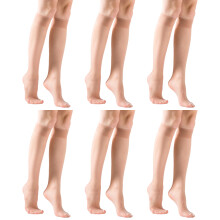 Calze al ginocchio da donna, calze in nylon trasparenti con fascia antiscivolo che rimangono al loro posto, calze lisce con finitura opaca per l'uso