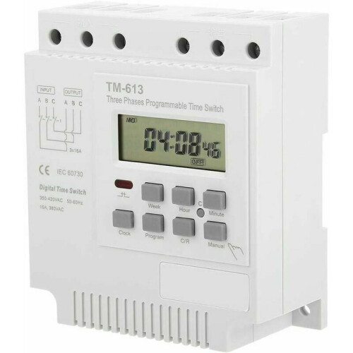 Astronomical Timer Switch for Digital Weekly Control, Memory Function Preserves Customizable Scheduling, Ideal for Heavy Load 30A Operations