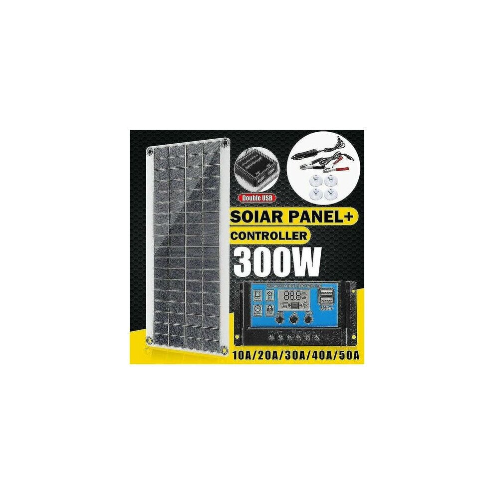 Monocrystalline Solar Panel Kit, 300W Solar Charge Controller For Boat Car Motorhome Home Shed, High-Efficiency Monocrystalline Solar Cells Robust 9340959591701