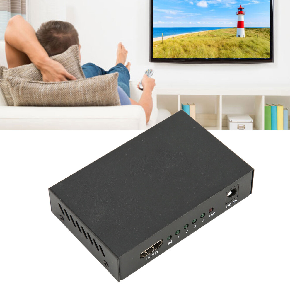 Hdmi Splitter 1X4 4K/2K Mirror Screen Switcher With Ac Adapter, 1.4V 9491371975423