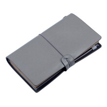 Carnet de voyage Compact en cuir PU, avec plusieurs-gris clair