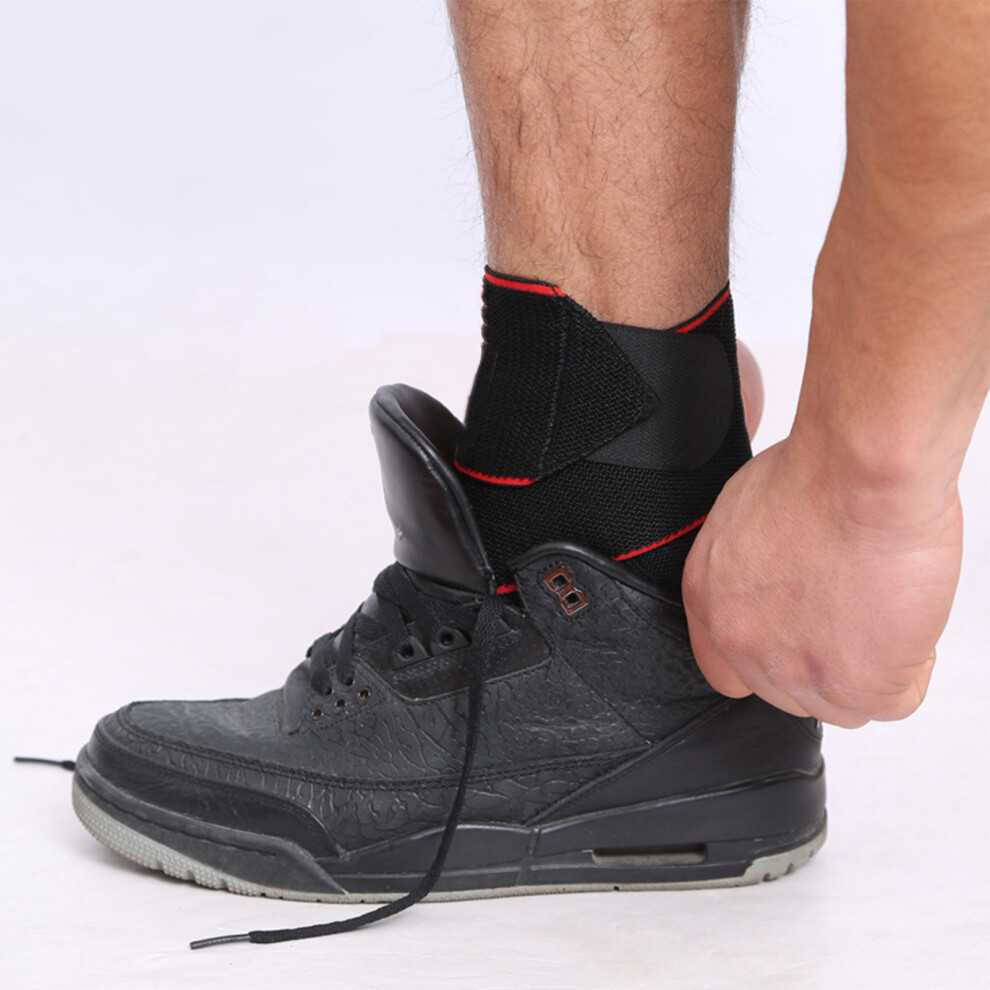 Elastic Ankle Brace for Pain Relief, Chinlon, Red, 85cm