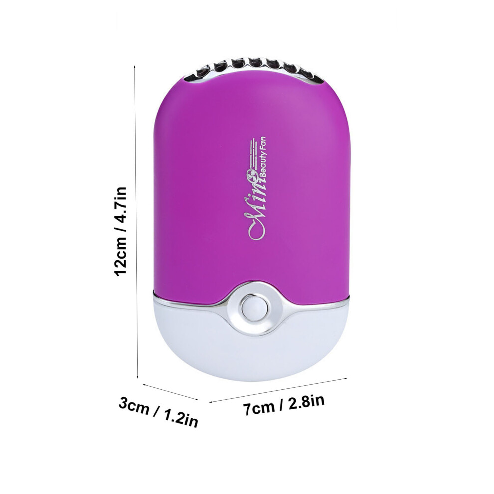 Purple Portable Handheld Lash Drying Fan Usb Rechargeable 400Mah