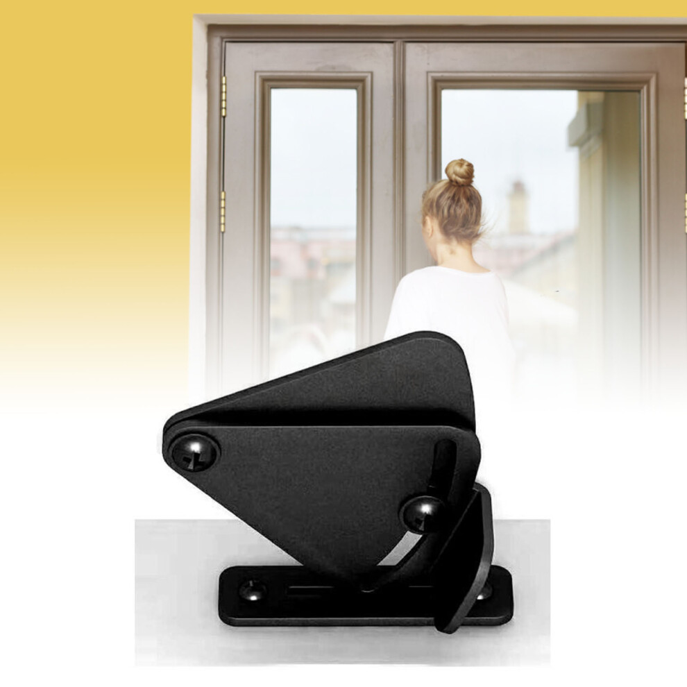 Black Frosted Carbon Steel Barn Door Latch For Indoor Sliding Doors 8161371979219