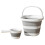 Foldable Water Bucket Scoops Space Saving-White gray big 1
