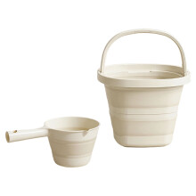 Ensemble de seau à eau pliable multifonctionnel,-Crémeux gros