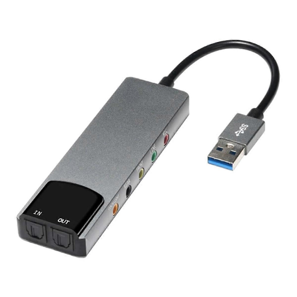 6-In-1 Computer Sound Card 5.1 Usb External Sound Card Multifunctional Audio Converter Compatible With Notebooks A 8288773819858