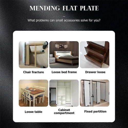 Πλάκα σύνδεσης επισκευής ίσιας γραμμής 60mm x 16mm, συσκευασία των 5 τεμαχίων 1