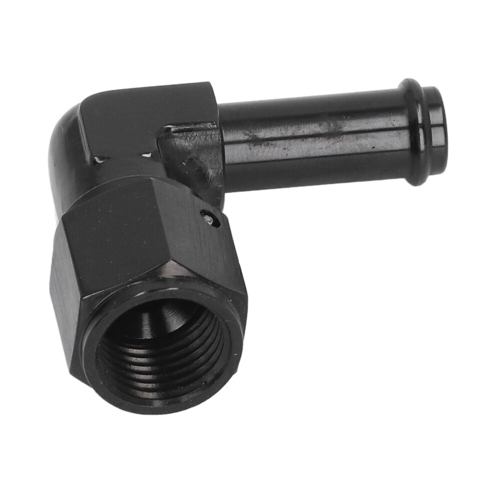 Compact 6061ÂT6 Aluminum 90 6An To 3/8In Fuel Hose End Connector Black 9411371982061