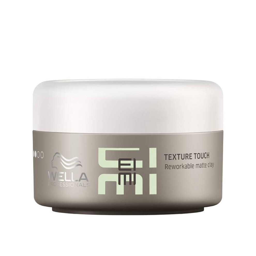 Wella Professionals Eimi Texture Touch Reworkable Matte Hair Styling Clay With Flexible Hold, Hold Level 2, 75Ml Light