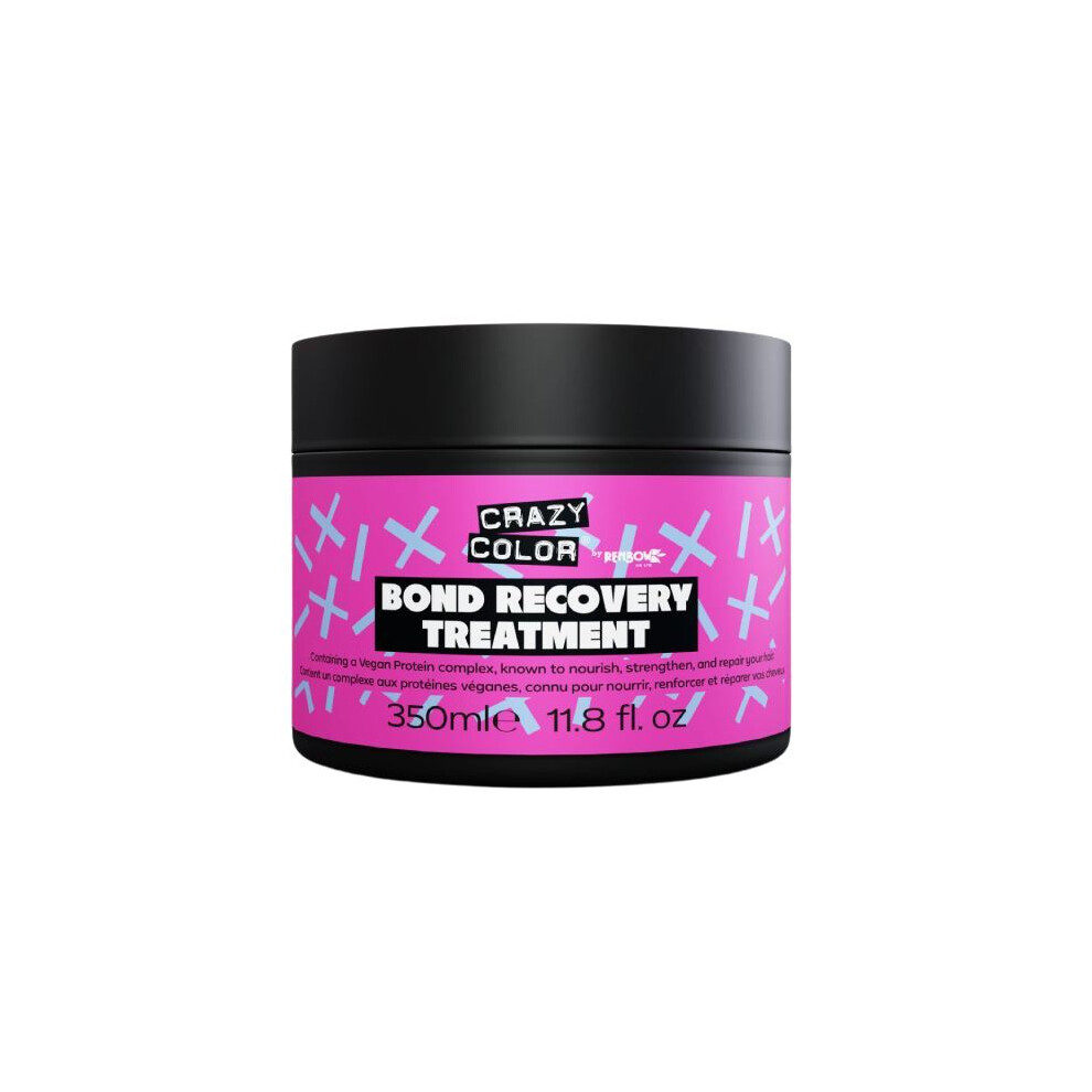 Crazy Color Bond Recovery Treatment Mask For Dry Damaged Hair, Bleached, Coloured, Broken, Curly Or Frizzy Hair. Vegan, Cruelty & Sulphate Free, 350Ml
