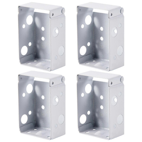 4 blind rail brackets, 2-inch flat mounting brackets for top rail (white)