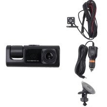 3-kanaals dashcam, 1080p camera aan de voorzijde, infrarood nachtzicht, loopopname