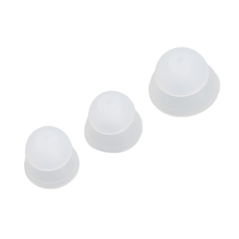 15pcs Silicone Hearing Amplifier Domes | Double Layer, White, S/M/L