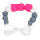 Collier de dentition sensoriel en rose rouge - Silicone de dureté moyenne 1