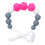 Collier de dentition sensoriel en rose rouge - Silicone de dureté moyenne 4