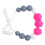 Collier de dentition sensoriel en rose rouge - Silicone de dureté moyenne 5