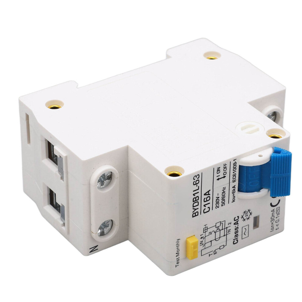 Circuit Breaker 1P+N 16A Ac Residual Current Earth Leakage Switch Din Rail 7671372003550