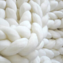 Soft and Cozy Chunky Knit Blanket, Merino Wool, Hand Made, Perfect for Winter Warmth, Machine Washable, Breathable, Decor Piece for Sofa, Bed, and