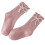 Mädchen Pink Mid-Calf-Socken mit Perlen-Bogen, Baumwolle, 14-16cm 12