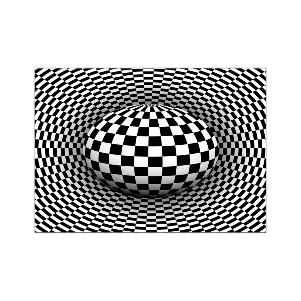Magic Tunnel Interior Backdrop Decor, Checkered Backdrop Geometric Checkerboard Background With 3D Illusion, Vortex Photography Backdrop Black/White 9358999567839