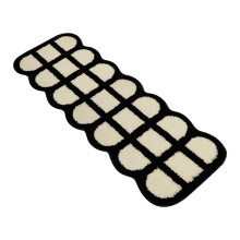 Luxurious and Cozy Stylish Runner Rug, Accurate Colors Water Absorbent Soft Woven Runner for Bedroom (Black White)