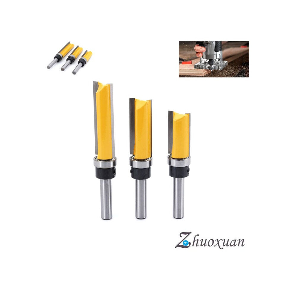 Router Bit Set With Anti-Kickback Design, Flush Trim Pattern For Challenging Woodgrain Handling And Clean Cutting, Heat Resistant Coating Ensures 9358999398921