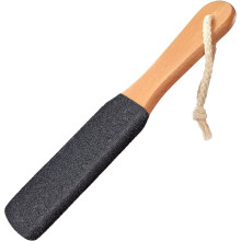 Heel Sander for Tough Skin, Dead Skin Scraper with Ergonomic Wooden Handle and Natural Corundum Stone, Pedicure File Callus Remover Tool for