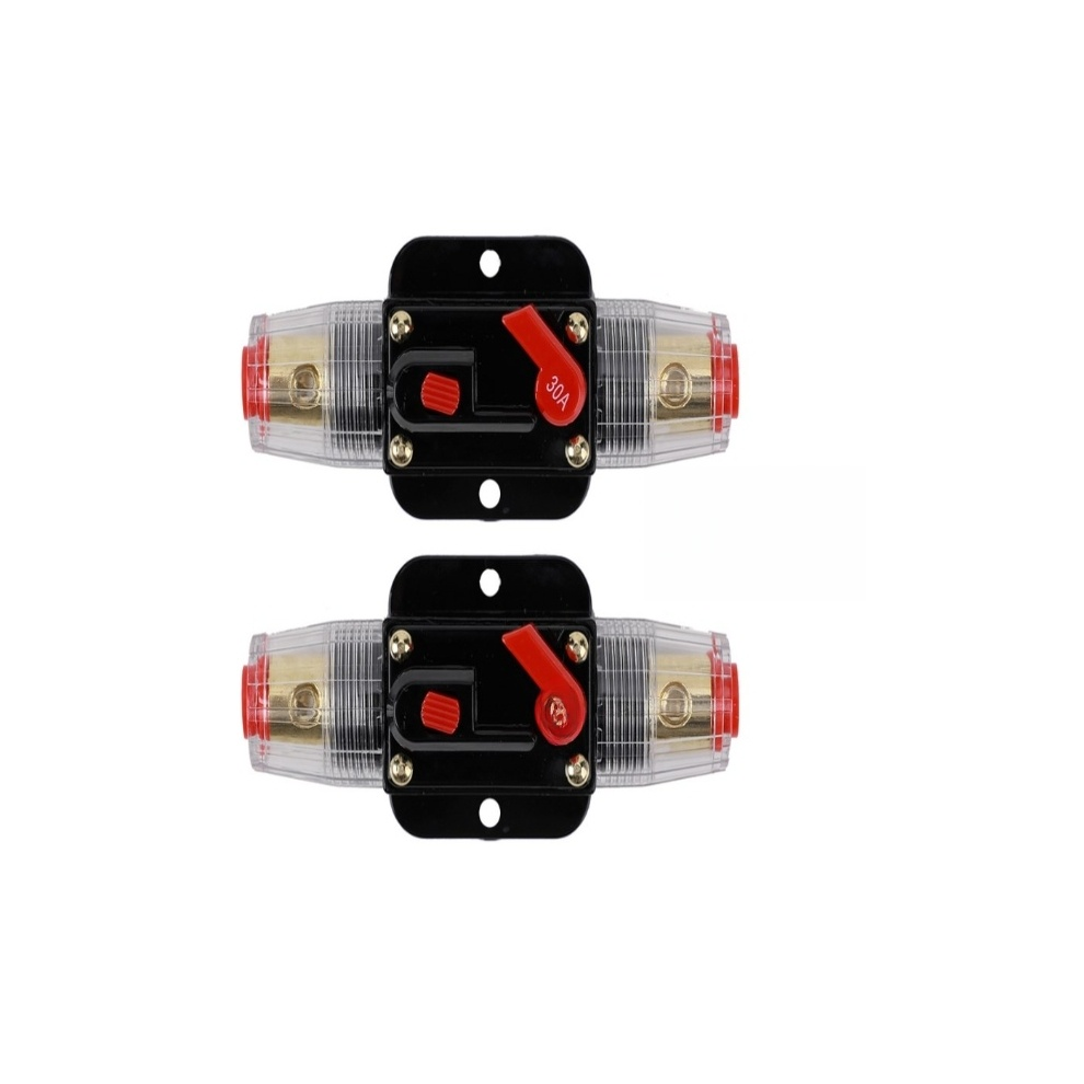 Push Button Reset Circuit Breaker For Car Audio System, Resettable Fuse With Overload Protection Manual Reset Inline Design, Power Surges Protection 9009791525700