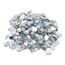 Diamantes de imitación acrílicos brillantes con revestimiento AB, diseño de parte posterior plana para decoración de uñas y manualidades,