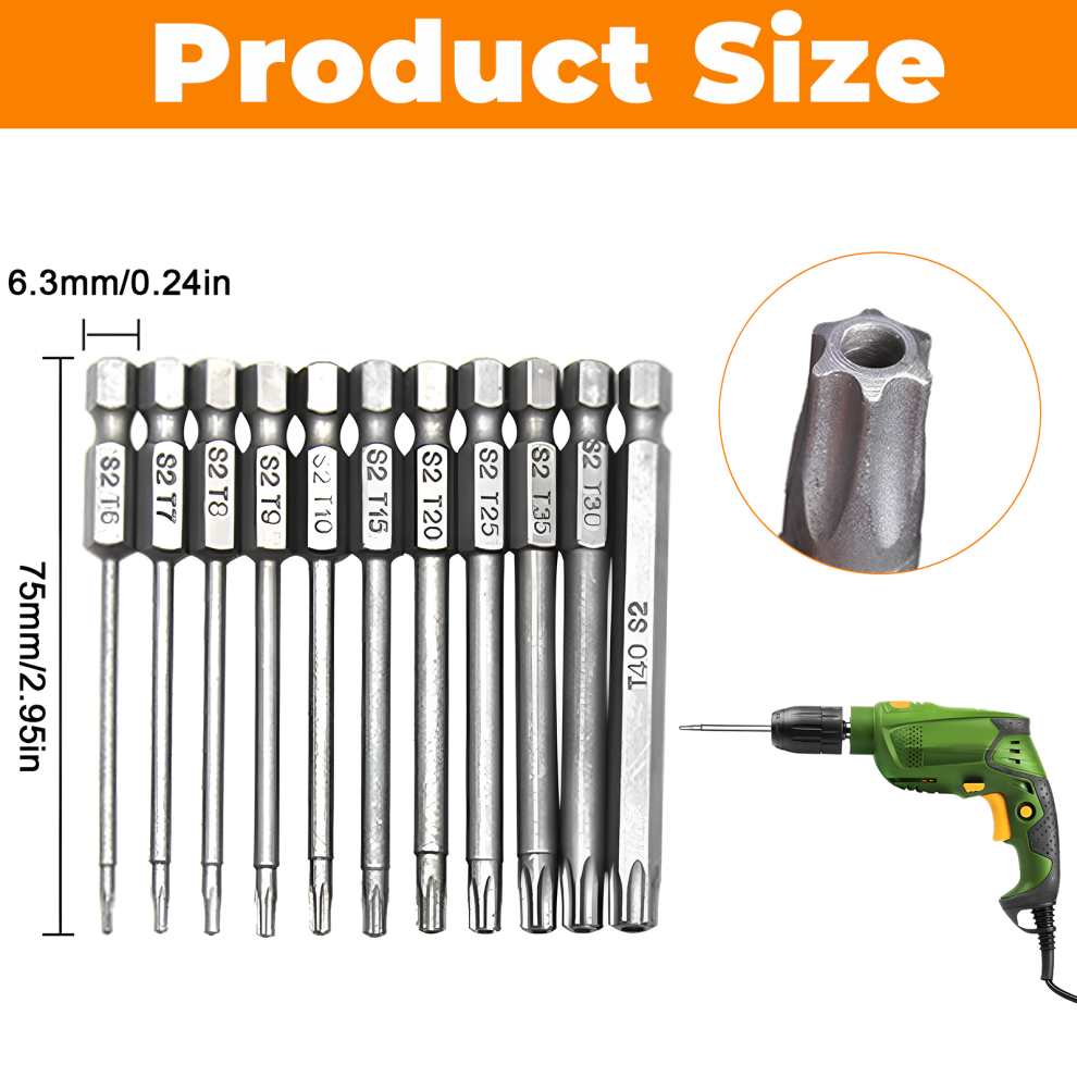 High-Quality Torx Head Screwdriver Bit Set, S2 Steel Construction For Unmatched Durability 9358999451497