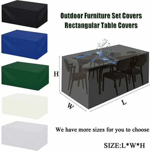 Protège-table d'extérieur, en Oxford noir résistant et imperméable, construction robuste pour une utilisation durable, ourlet élastique 1