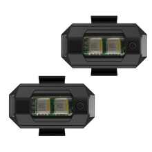 2PCS USB LED Motorcycle Strobe Lights, 3.7V 90mAh, Compact & Bright