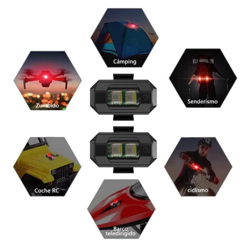 2PCS USB LED Motorcycle Strobe Lights, 3.7V 90mAh, Compact & Bright 2