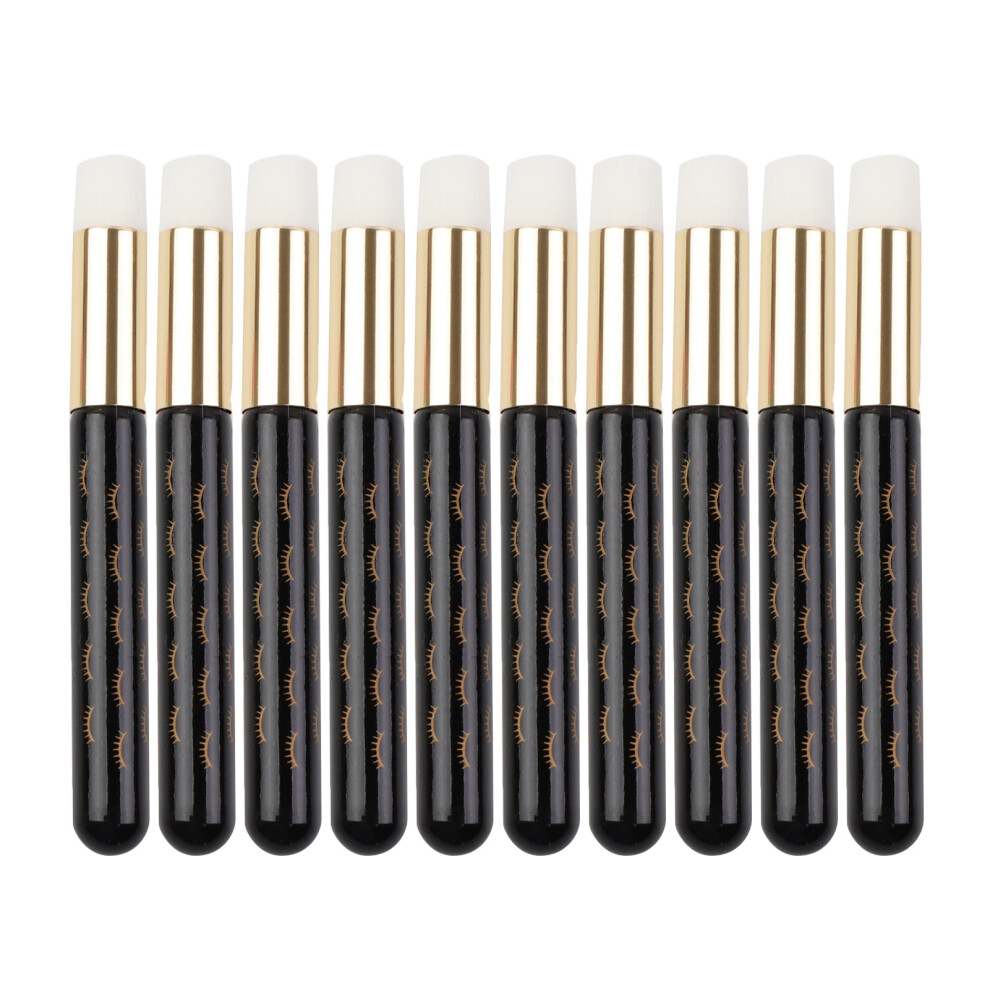 Facial Lash Shampoo Brushes, Golden 10PCS Deep Cleaning Cosmetic Brushes For Eyelash Expansion, High Quality Lash Brushes Eliminate Blackheads,