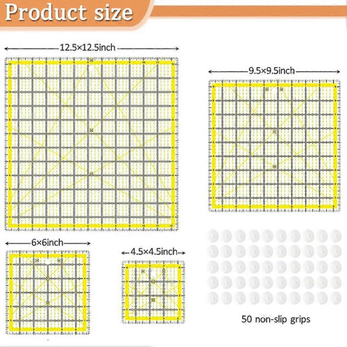 4-delig patchwork linialenset met antislip 1